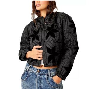 NWOT Free People Black Quilted Women's Jacket size XS